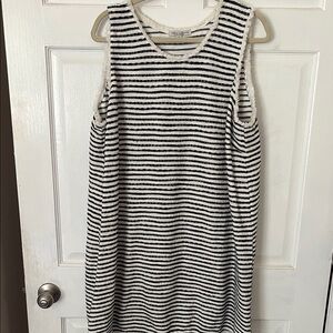 Green Envelope Blue and White Striped casual Dress